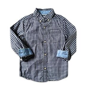 Carter’s Long Sleeve Navy/Gray Checkered Button Down Shirt 5T